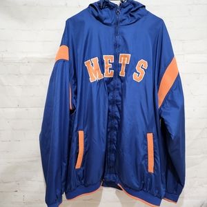 Rare Vintage NY Mets Jacket With Hood G-III Genuine MLB Merchandise Men's XXL